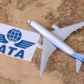 Logo of IATA displaying air traffic demand globally