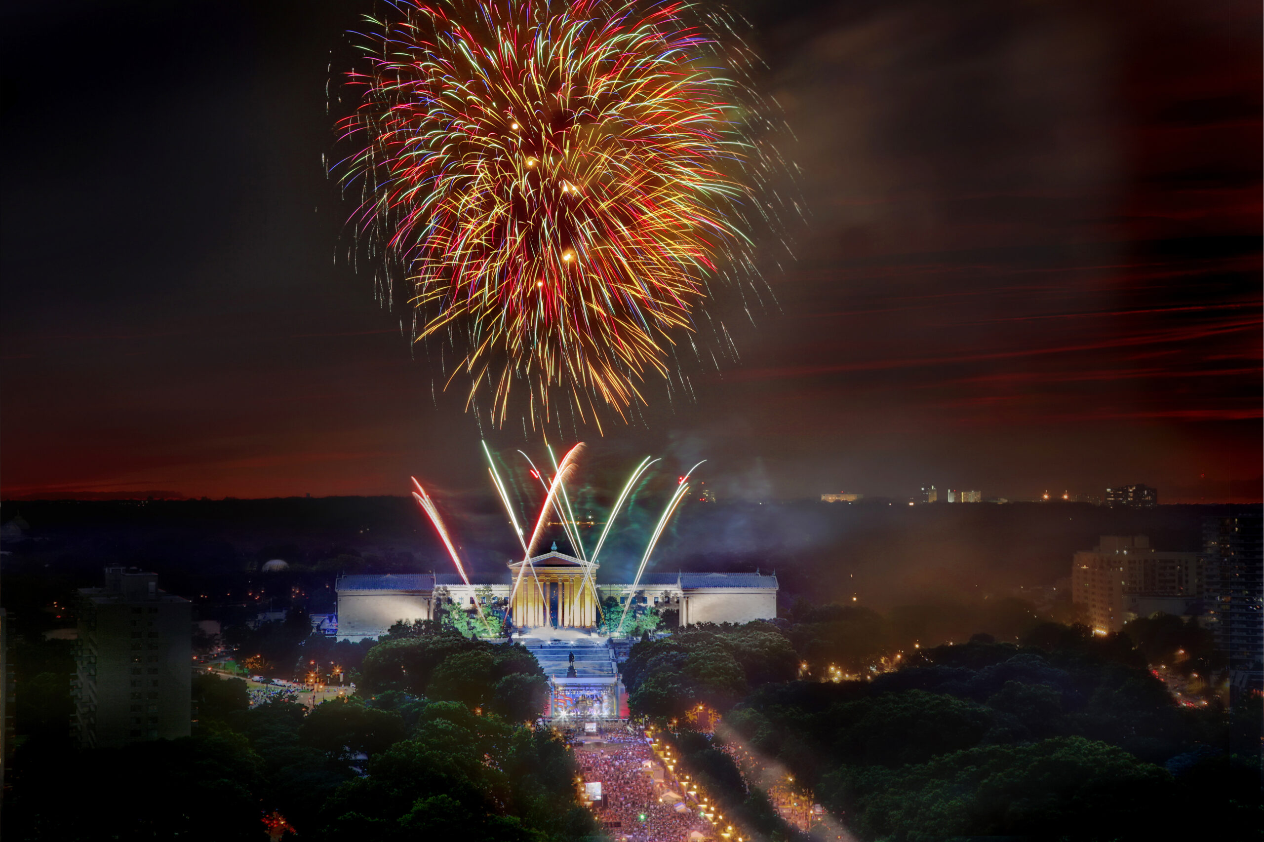 fireworks, Philadelphia Museum of Art