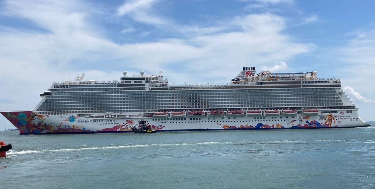Genting Dream arrives at Marina Bay Cruise Centre Singapore; to start sailing from June 15