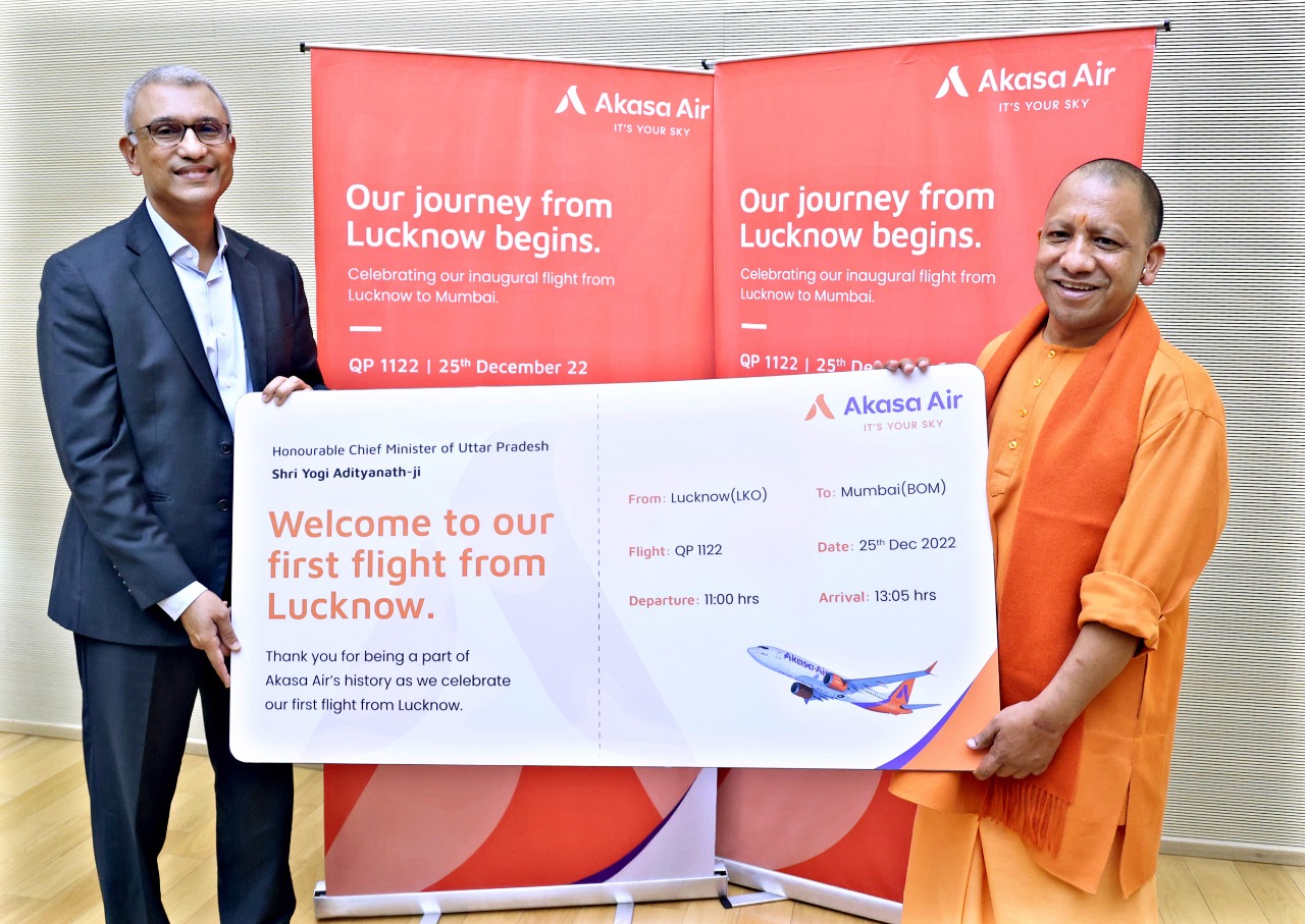 Akasa Air commences its maiden flight from Lucknow, the 11th destination on its network