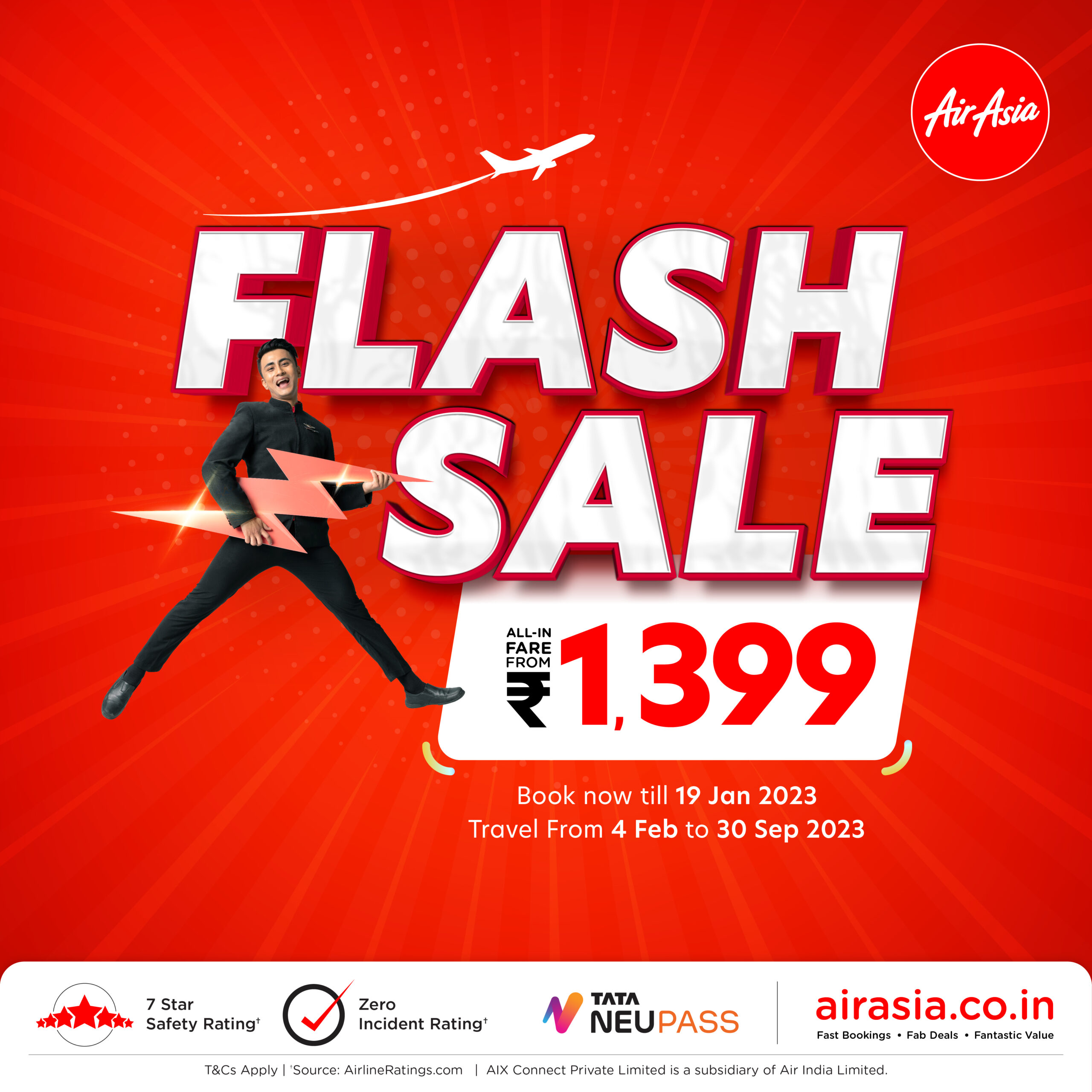 AirAsia India announces Flash Sale with fares starting from INR 1,399