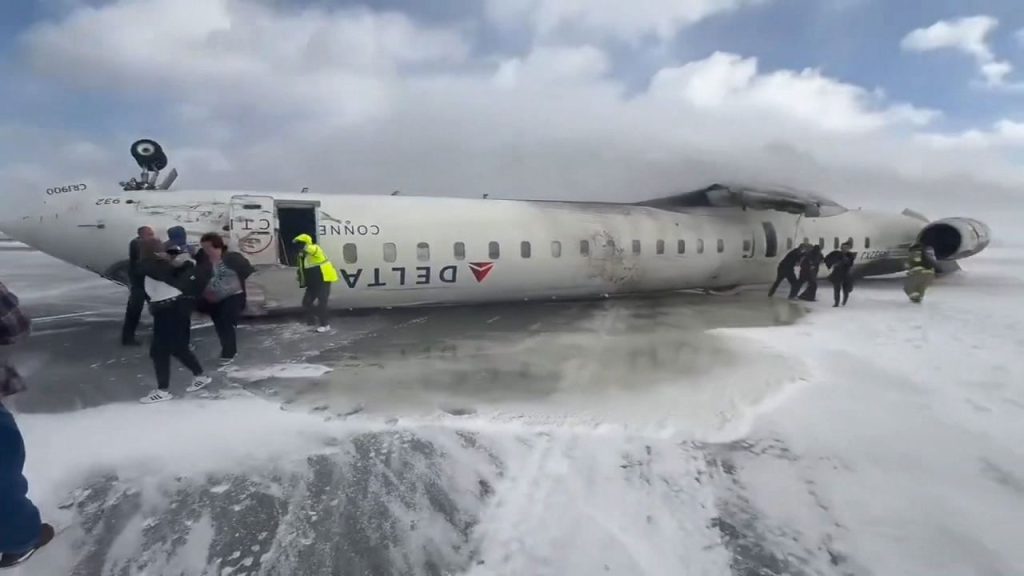 Delta Airlines’ plane flips upside down on landing at Toronto Airport